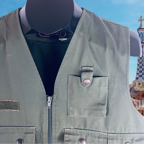 Vintage Campri Fishing/Hunting Vest - Army Green, Men's Size S - Picture 6 of 9